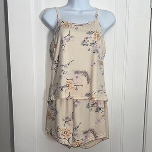 Light yellow Floral Print Women's PJ Set size small